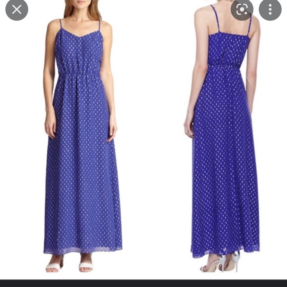Lilly Pulitzer Deanna blue and silver maxi dress